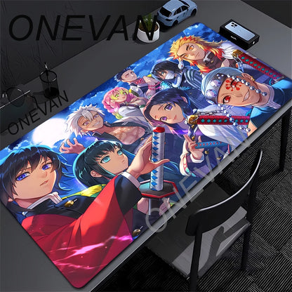 Mouse Pad Gaming Laptops Keyboard Mat Xxl Pc Desk Protector Deskmat Gamer Mats Anime Demon Slayers Rengoku Kyoujurou Pc Mousepad
