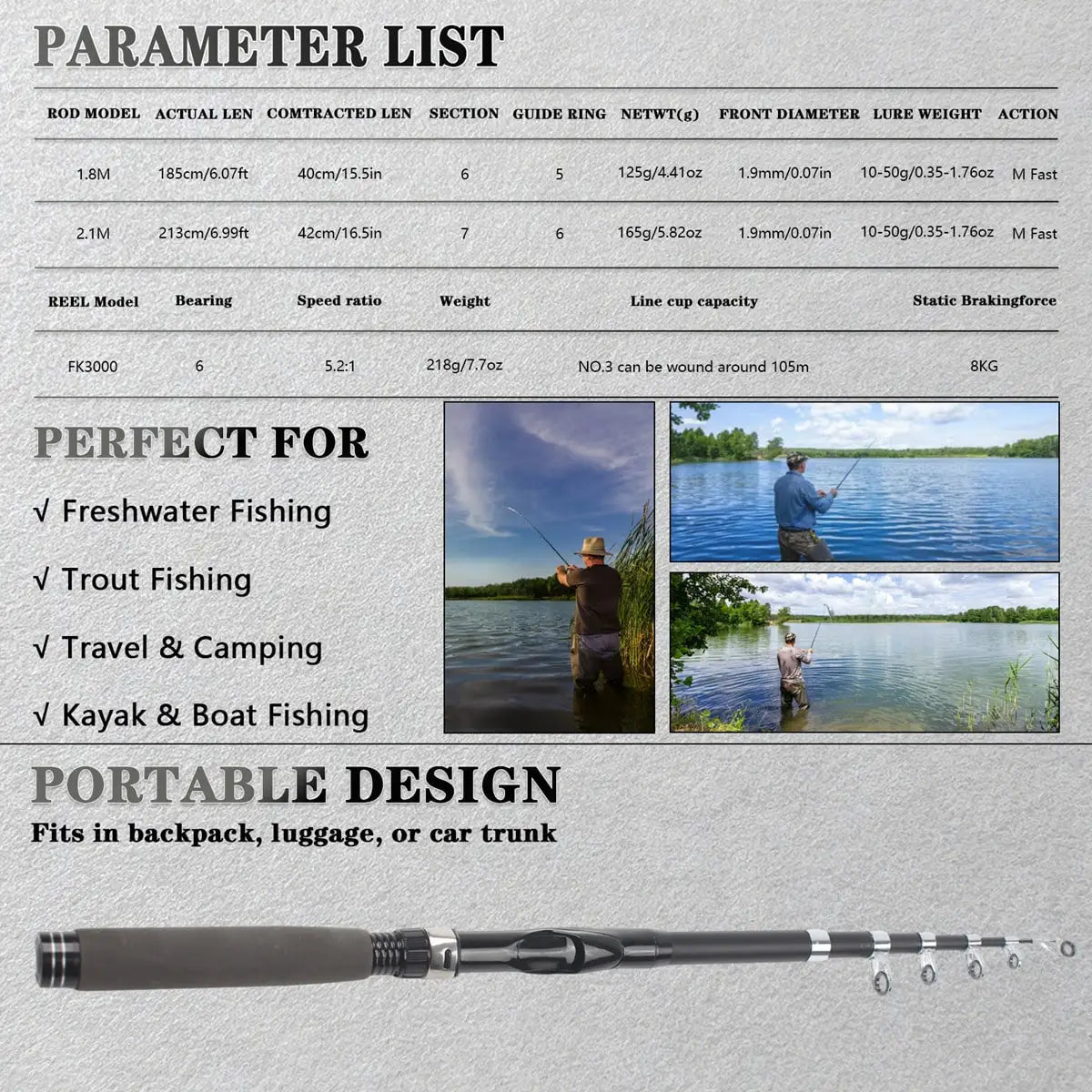 86-Piece Telescopic Fishing Rod & Reel Combo Kit, Portable Bass Fishing Tackle Set With Lures, Line, Hooks & Carry Bag For Freshwater Fishing
