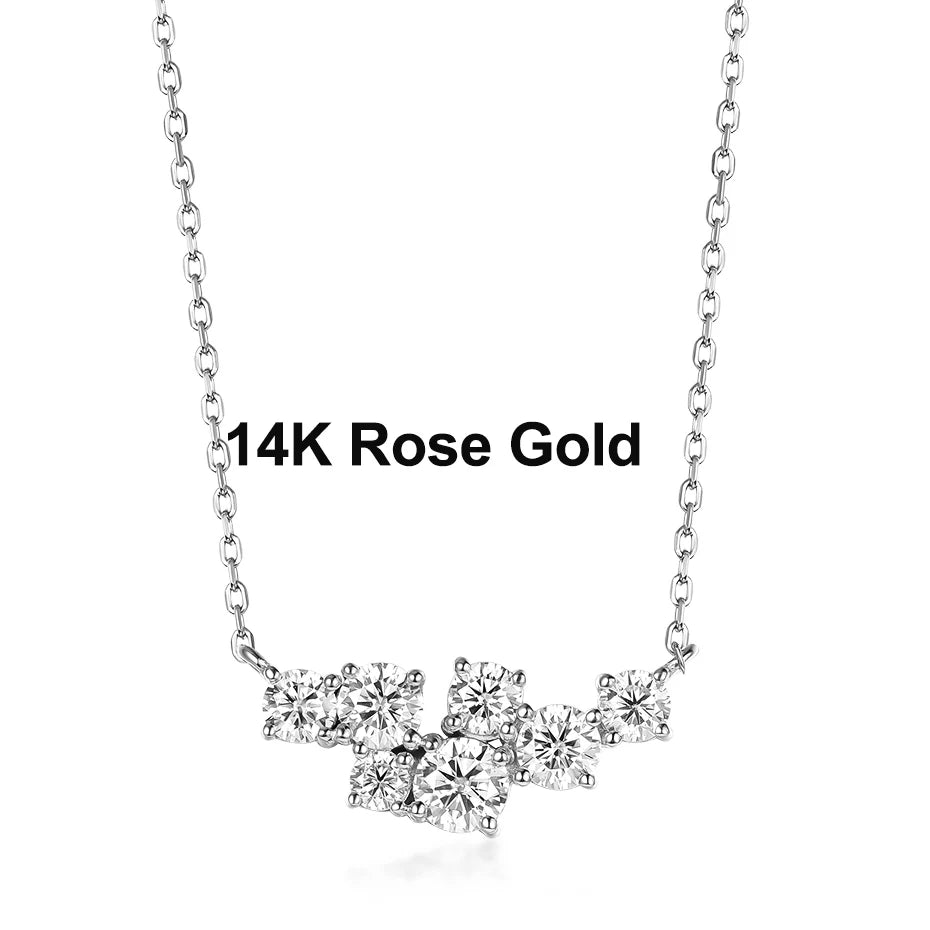 Kuololit 58514K 10K 9K Moissanite Necklace for Women Solid Rose gold Luxury Pendant For Engagement Party Anniversary With Chain