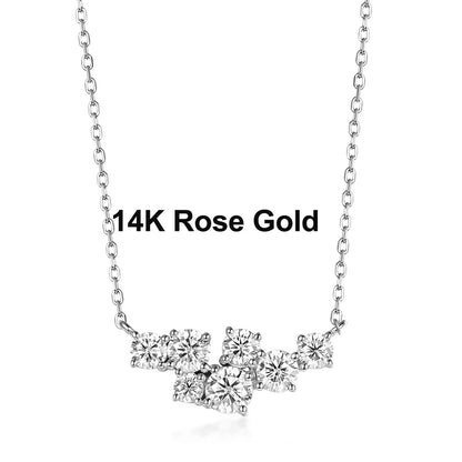 Kuololit 58514K 10K 9K Moissanite Necklace for Women Solid Rose gold Luxury Pendant For Engagement Party Anniversary With Chain