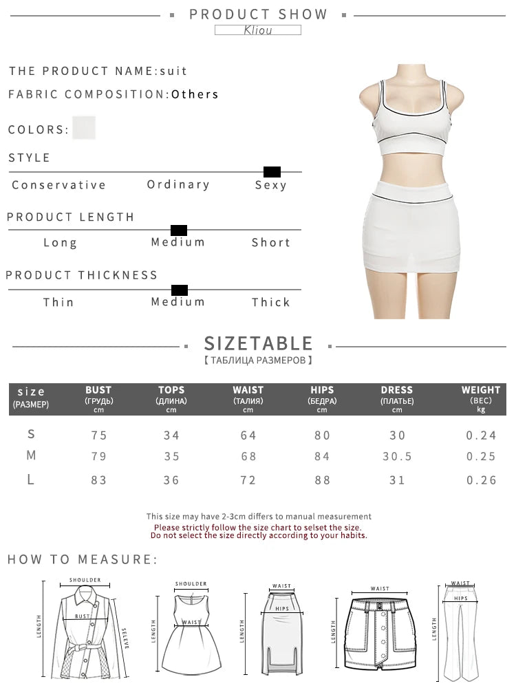 kliou Summer Matching 2 Piece Set Women Stripe Panelled Square Neck Camis+High Waist Slim Skirts Female Coordinate Active Outfit