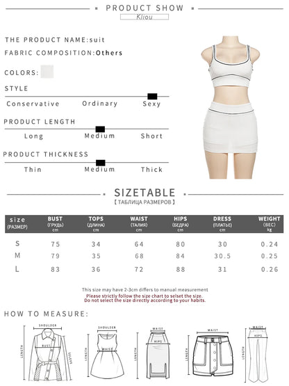 kliou Summer Matching 2 Piece Set Women Stripe Panelled Square Neck Camis+High Waist Slim Skirts Female Coordinate Active Outfit