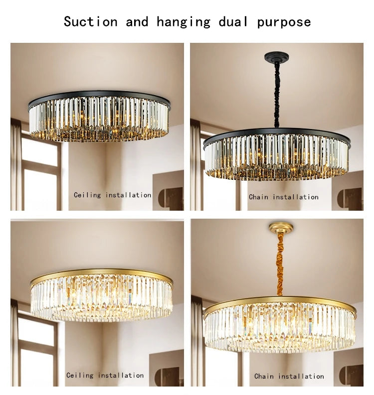 Nordic Designer Luxury Ceiling Chandeliers Modern LED Crystal Pendant Lights for Bedroom Living Room Light Fixtures