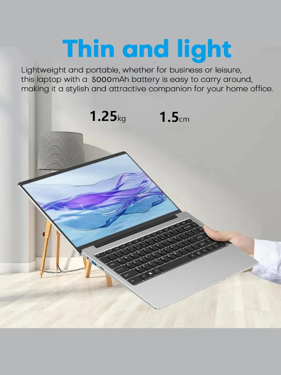 Xiaman Ultra Slim Windows 11 Laptop Computer 14.1" 12GB RAM 1TB 2TB SSD Intel A3950 Notebook 1920*1080 Office Study Computer PC