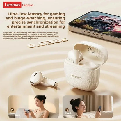 Original New Lenovo TWS Earphones EA166 Bluetooth V5.4 True Wireless Headphones Hi-Fi Sound Waterproof Headset Leather Texture