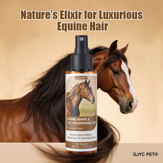 Horse Hair Care Oil 100ml - Mane Shine Essential Oil with Plant Ingredients Nourishing Coat Treatment Easy Carry for All Breeds