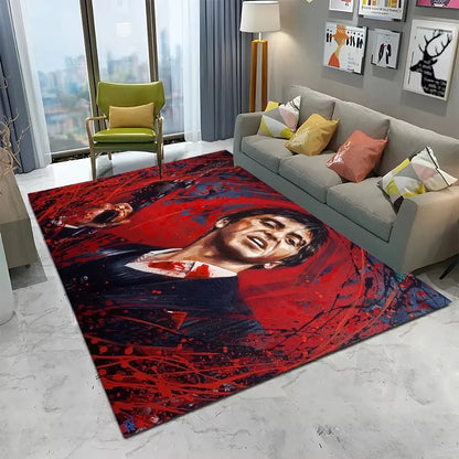 Scarface 3D Classic Movie Tony Carpet Rug for Home Living Room Bedroom Sofa Doormat Decor,kids Play Area Rug Non-slip Floor Mat