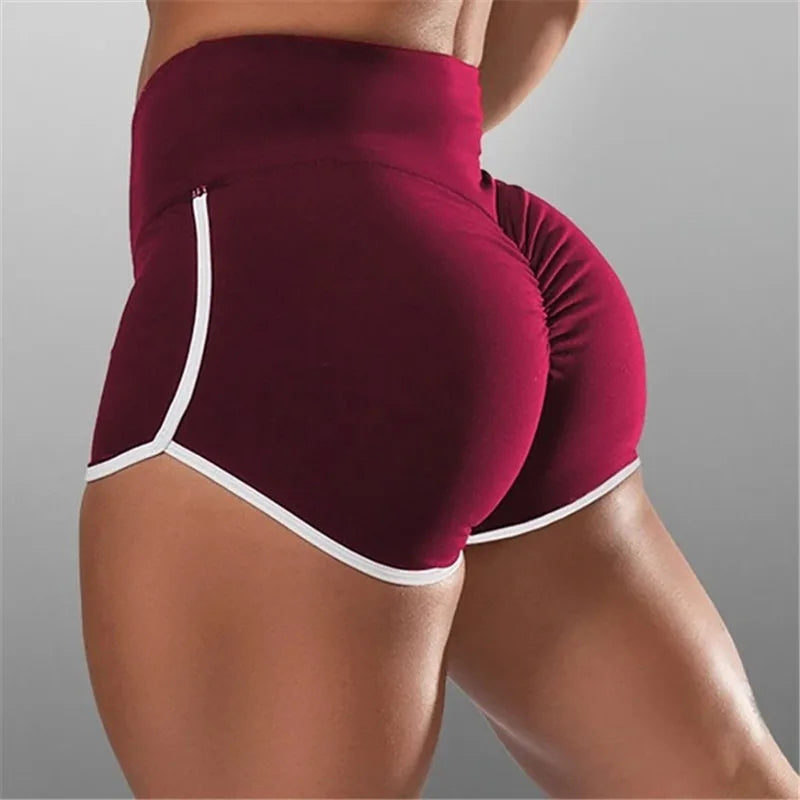 High Waist Sexy Women's Sports Shorts Athletic Gym Workout Fitness Yoga Leggings Briefs Solid Breathable Short Pants Female