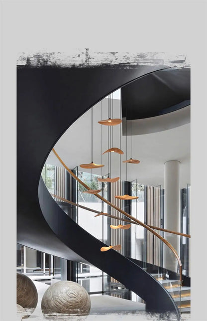 Designer Log Craft LED Ceiling Chandelier Living Room Tearoom Kitchen Table Lamps Bedroom Home Decoration Lighting Stair Lights