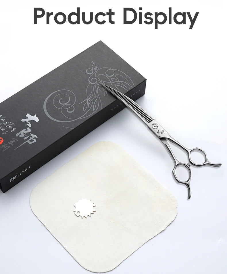 Fenice Master Series 7.25 Inch Multi-Functional Pet Dog Grooming Magic Scissors Curved Chunker Shears Tools JP440C 75%-80% Trim