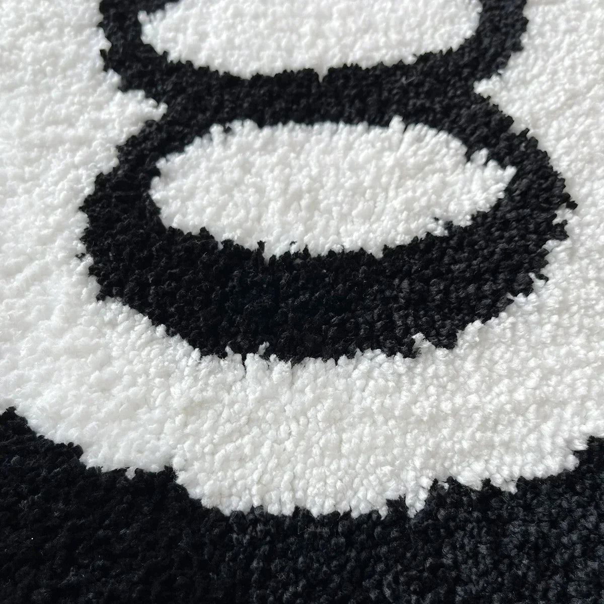 Plush Black 8 Ball Rug Creative Soft Anti-slip 8 Ball Carpet Round Skin Friendly 8 Ball Mat Hoom Decor