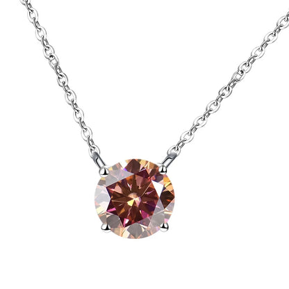 JoyceJelly 1/2/3/5 Carat Moissanite Necklace for Women 925 Sterling Silver Wedding Bridal Fine Jewelry for Women