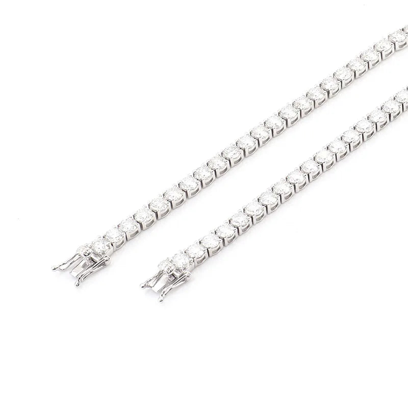 Provence Moissanite Necklace for Women Man Sterling Silver Link Chain 2/3/4/5/6 mm D Color VVS1 S925 Tennis Necklace for Ladies