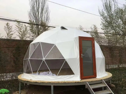 Customize Style Outdoor Glamping Luxury Hotel Tent Multi Color PVC Material Waterproof Geodesic Dome Tent for Family Camping