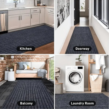 Striped carpets are slip-resistant and easy to clean, making them ideal for hallways, entryways, kitchens, and laundry rooms.