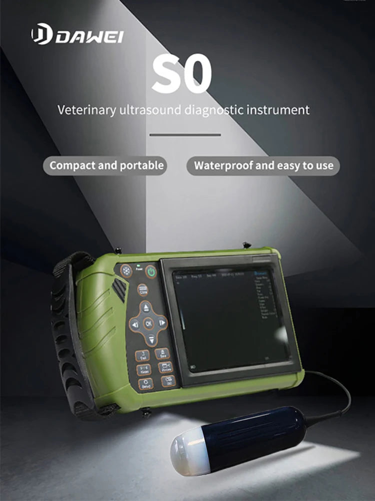 Portable Veterinary Ultrasound Scanner, Vet Pregnancy Ultra Machine with 3.5MHz Convex Probe for Pig Sheep Goat Dogs Animals