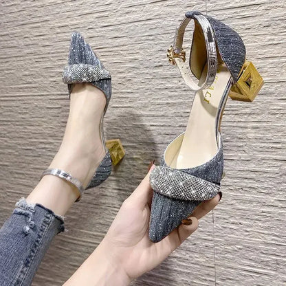 Thick Heel Women's Sandals Outdoor 2025 Trend The Best Low Price Shoe On Sale Chic and Elegant Summer Offers Luxury Ladies Shoes
