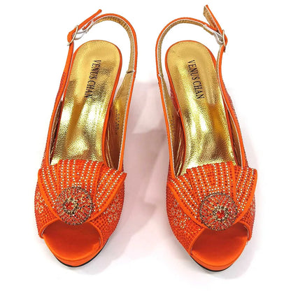 2026 Elegant Italian Pointed Toe Women Rhinestone Hot Pink Shoes & Bag Set For Wedding Party Bridal Evening Formal Events