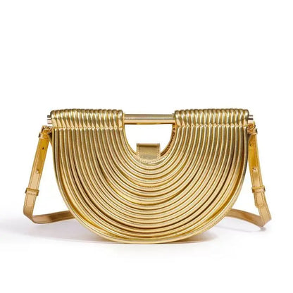 Handbags for Women 2026 New Gold Luxury Designer Brand Moon Handwoven Noodle Bags Leather Pulled Hobo Silver Evening Clutch Chic