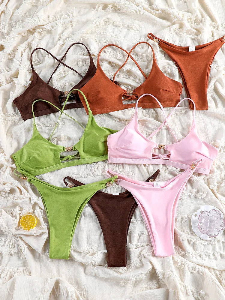 Rinabe Black Bikinis For Women Push Up Sexy Swimsuits Hollow Out Swimwear 2026 Bathing Suits Solid Bikini Set Summer Beachwear