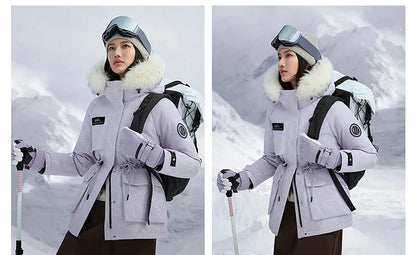 Bosideng Women 6th Generation Extreme Cold Goose Down Parka -20℃ Cold Resistance Winter Puffer Coat with Detachable Raccoon Fur