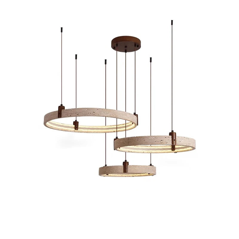 Artistic High-End Natural White Stone Dimming Function Wood Decoration Dining Room Living Room Exhibition Hall LED Modern