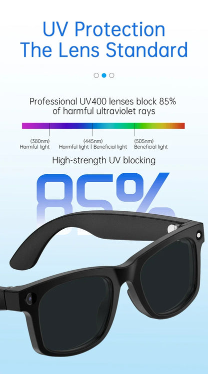 Smart Glasses AI Translation 8MP HD Camera 4K Shooting Image Bluetooth Call Recording Music Smart Sunglasses