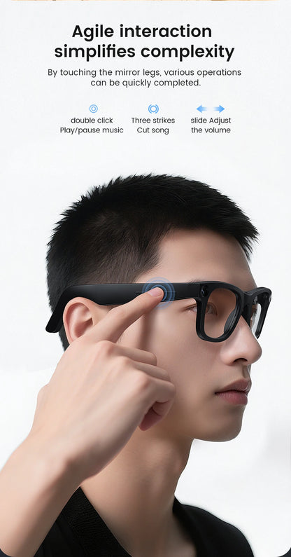 Smart Adjustable Color AI Glasses 800W Video Shooting 32G Memory Bluetooth Call Music Function for Video Shooting And Photograph