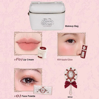 Flower Knows Strawberry Cupid Professional Makeup Set For Women Full Kit Gift Box Eyeshadow Lip Cream Blush Compact Powder Sets