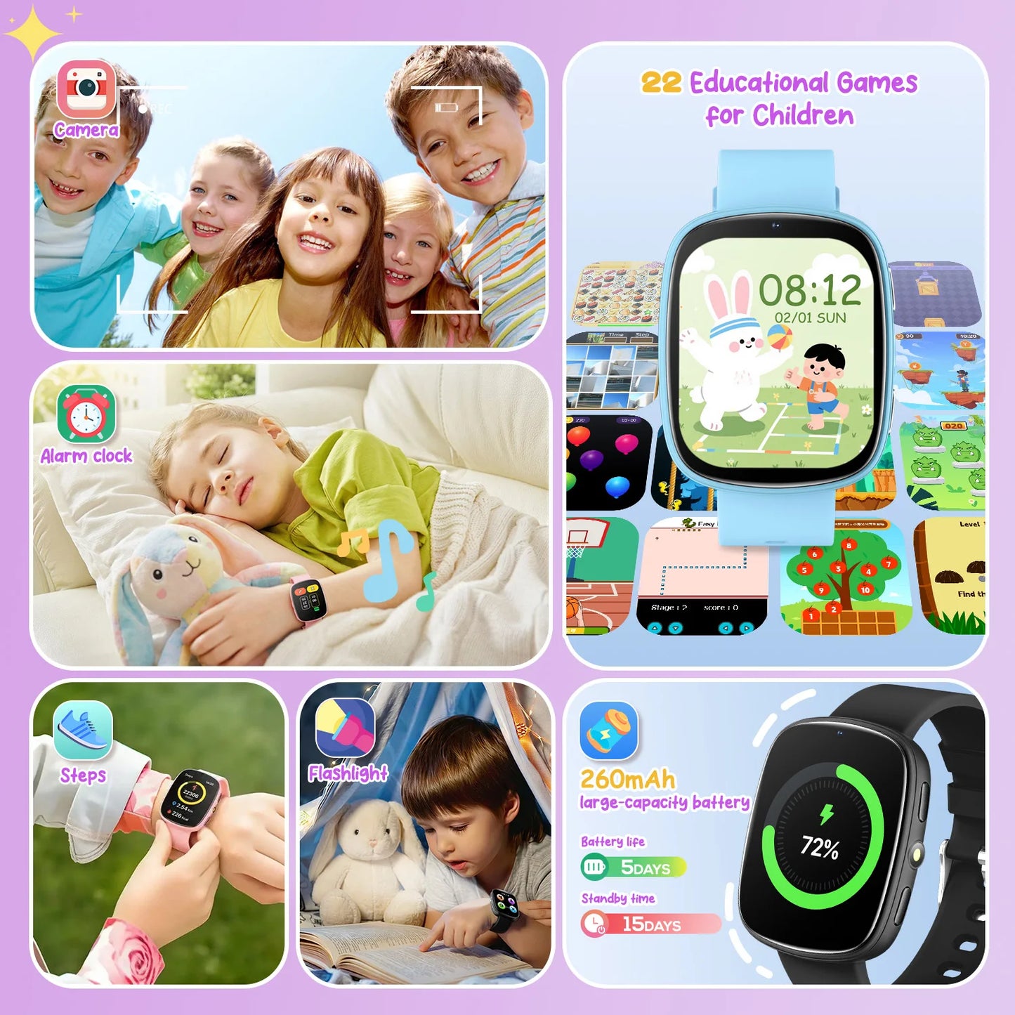 2026 Kids Smartwatch 1.83” HD Touch Screen Watch for Children with Camera Games Sleep Tracker, Alarm, Calculator – Birthday Gift
