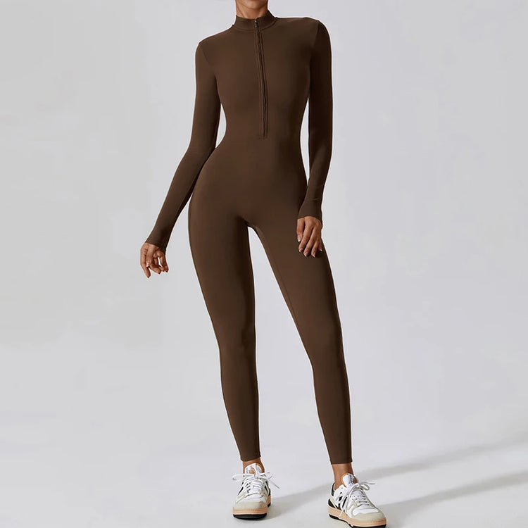 Autumn Sports Jumpsuits Women's Tracksuit Short One-Piece Fitness Suits Gym Clothing Female Sexy Long Sleeve Workout Overalls