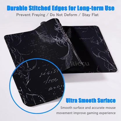 Black White Cybersigilism Deskmat Gothic Sword Art Mousepad Office Rubber Mouse Pad XXL PC Desk Accessories Gaming Keyboard Mats