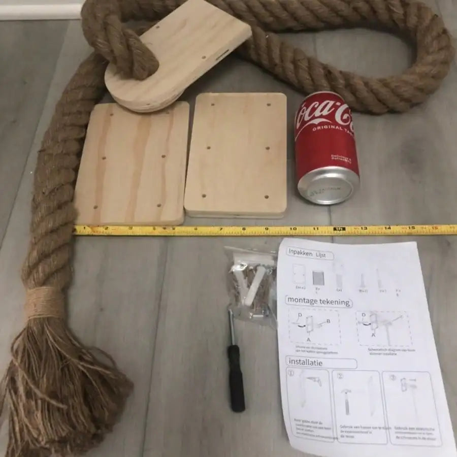 Wall Mounted Cat Sisal Rope Scratching Rope Wooden Cat Climbing Perch Heavy Duty Reinforced Cat Wall Furniture Chew Resistant Durable Cat Scratcher Toy For Indoor Cats