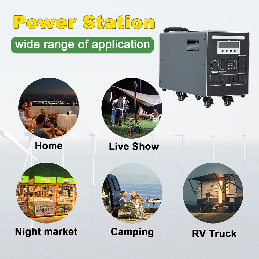 Factory 5kw Camping Tragbare Power Station Lifepo4 Battery Portable Solar Generator Industry Waterproof Powerstation 5000w