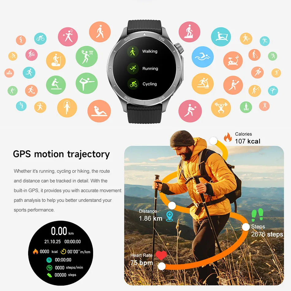2025 New For OPPO Watch X2 GPS Smart Watch Men High-end Business Men Bluetooth Call IP68 Waterproof Fitness Tracker Smartwatches