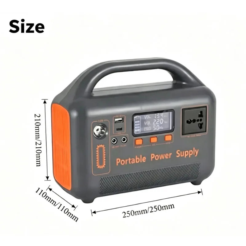 400W Portable Charging Station 220V192Wh LiFePO4 Outdoor Power Supply, Supports Solar Charging, Suitable for Household Energy