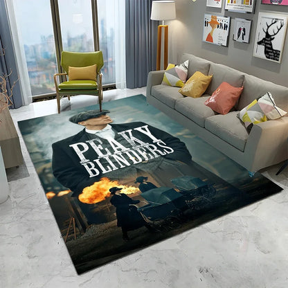 HD Tommy Shelby 3D P-Peaky Blinders Carpet Rug for Home Living Room Bedroom Sofa Doormat Decor,kids Area Rug Non-slip Floor Mat