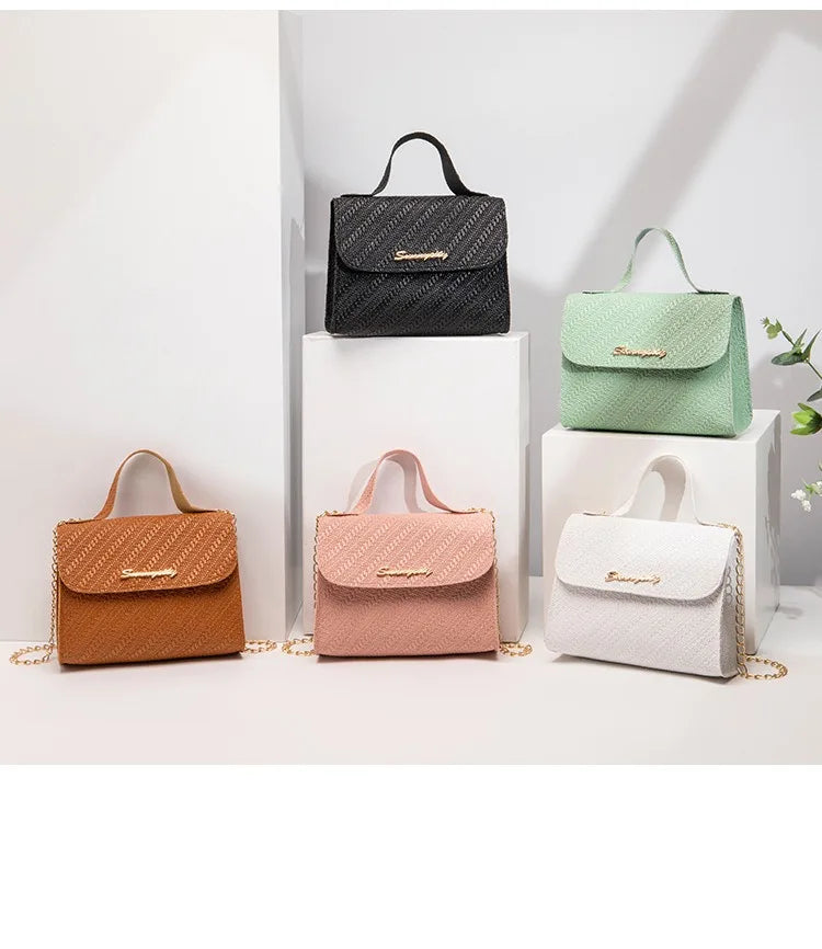 Leisure small square bag autumn and winter new women's bag wholesale simple handbag embossed chain bag cross-border bags