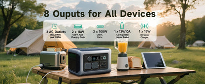 ALLPOWERS R600 Portable Power Station 600W 299Wh LiFePO4 Solar Generator with 2x600W (1200W Surge) AC Outlet for Camping RV Home