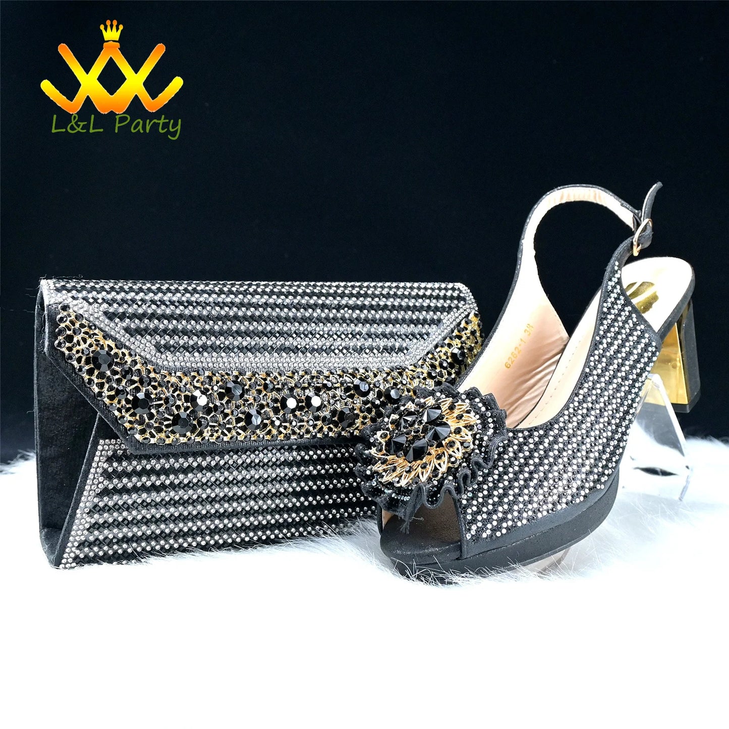 2024 Special New Arrivals Italian Women Shoes and Bag to Match in Green Color with Platform Shinning Crystal Sandal for Wedding