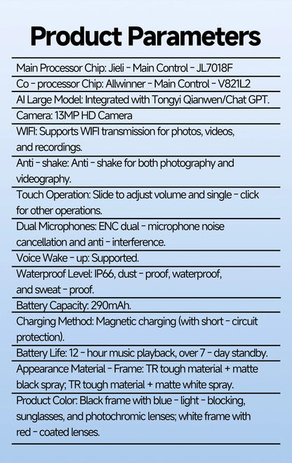 LIGE New 4K Smart Glasses 1300W HD Camera 290mAh Long Battery Life 88+Language Translation Bluetooth Call Waterproof Sunglasse