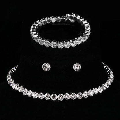 4 Pieces of Women's Fashionable and Minimalist Necklaces with Earrings, Bracelets, Jewelry Sets, Banquet and Party Accessories