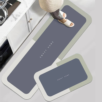 Super Absorbent Kitchen Floor Mat Crystal Velvet Pad Bath Pad Anti-Slip Carpet Kitchen Mats Wipeable Wash Long Strip Carpet
