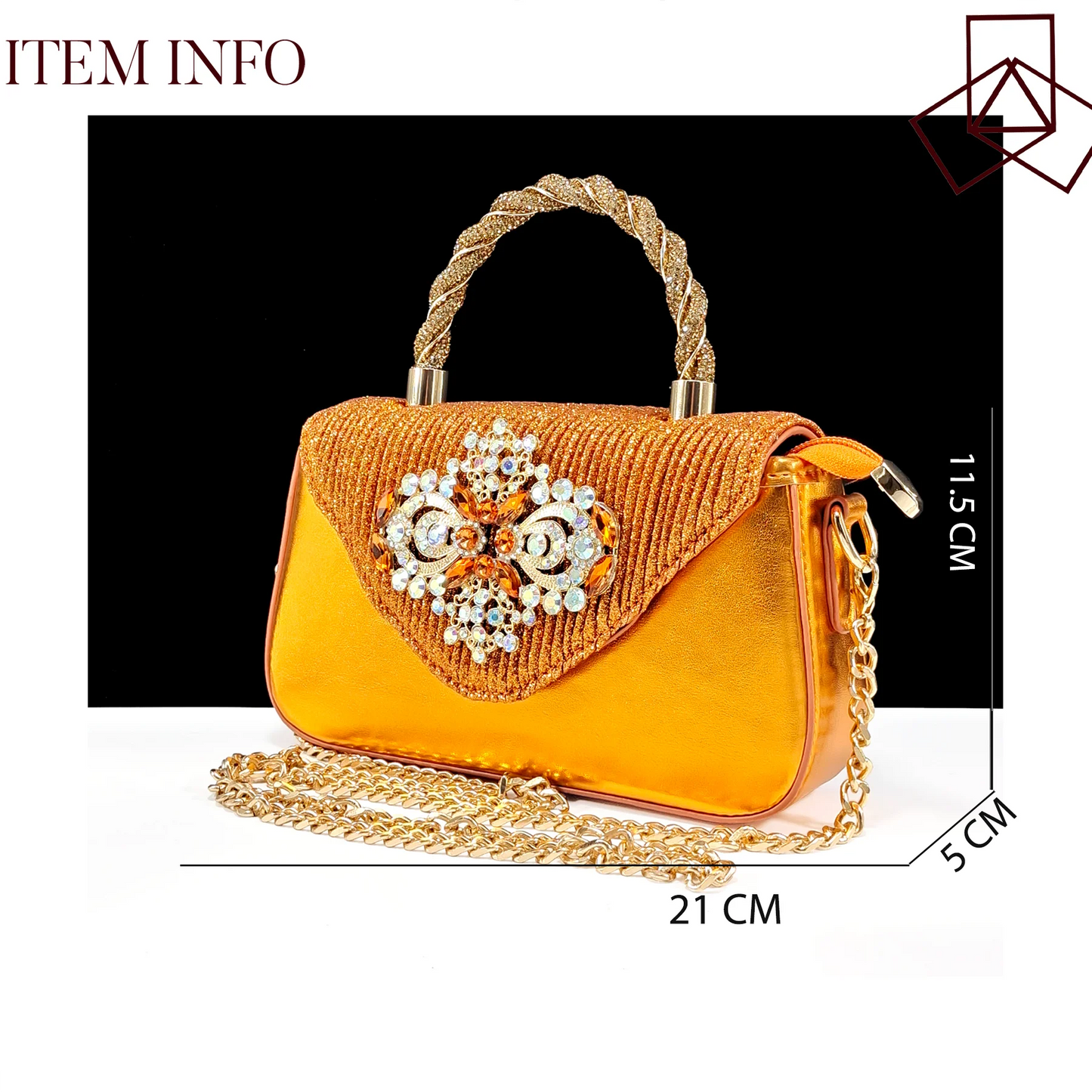 QSGFC Hot Selling INS Pointed-Toe Luxury Style Women High Heels Sandal With Bag Set Orange color Color For Wedding Party