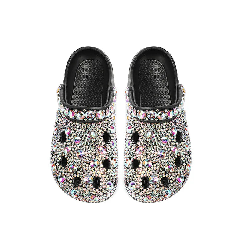 Women Summer Luxury Slippers EVA Rhinestone Decoration Sandals Beach Slides Flip Flop Soft Fashion Casual Shoes For Female 35-41
