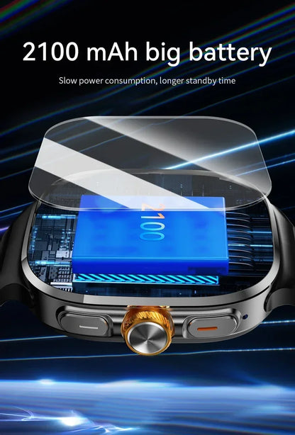 M99 5G Smartwatch: 2.4" AMOLED Screen, Rotating Camera, SIM & WiFi Support for Standalone Calls and Social Media.