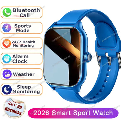 Men Women Smart Watch 2.01'' Waterproof Fitness Sports Watch Answer Call Sleep Sport Pedometer Information Alerts Smartwatch New