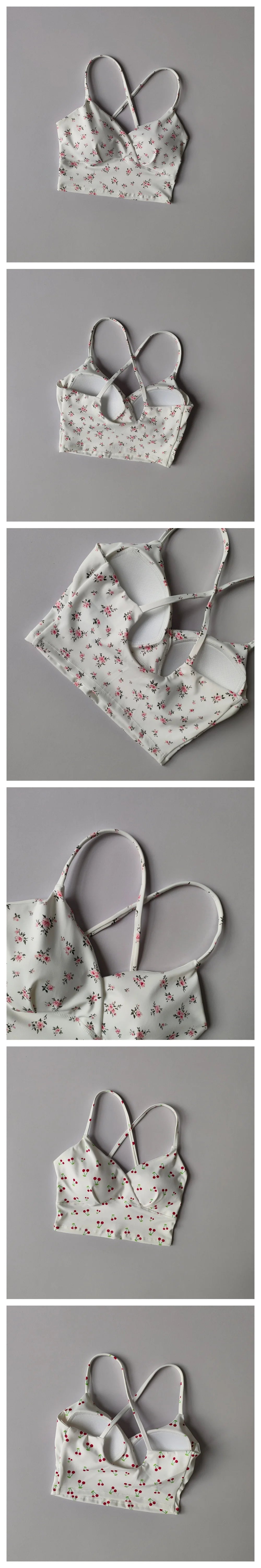 Printed Yoga Tank Top for Women with Chest Pad Fixed Cup Beautiful Back Sports Underwear Running Fitness Outfit Outdoor Strap