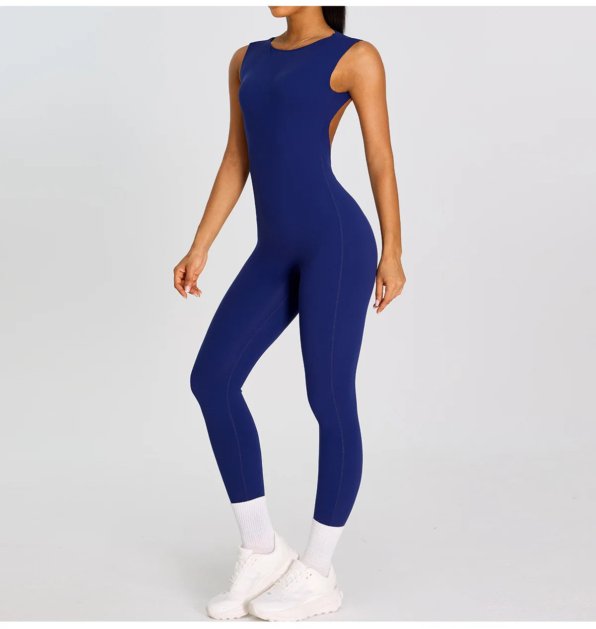 Summer Women Sleeveless Back Hollow Jumpsuit Fitness Sport Bodysuit Yoga Clothing Female Breathable Gym Overalls Workout Clothes