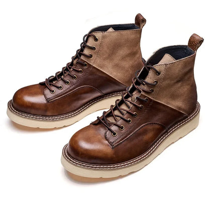 New Vintage British Men Shoes High Quality Japanese Outdoor Cow Leather Boots Spring Autumn Ankle Boots Men Motorcycle Boots